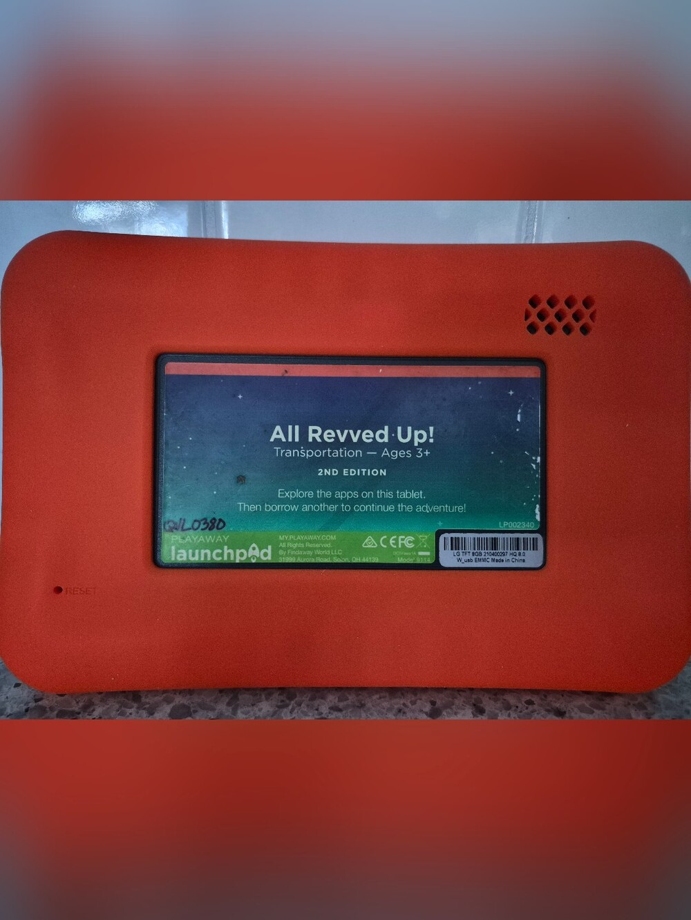 Playaway Launchpad Tablet All Revved Up Transportation Ages 3+ DAMAGED BUT WORKS